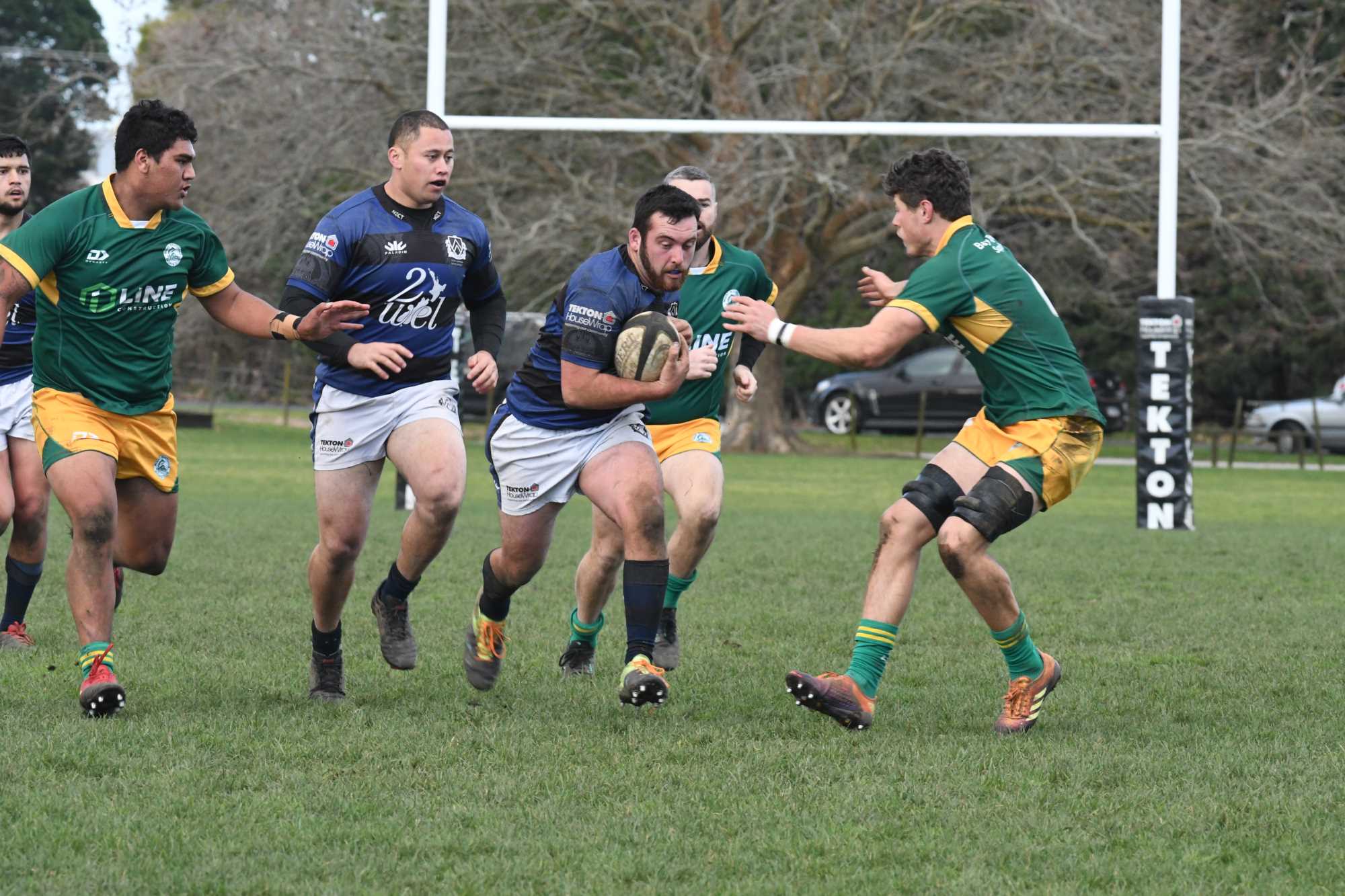 Rugby match in action